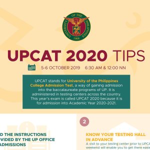 [INFOGRAPHIC] Tips for UPCAT 2020 examinees - University of the Philippines
