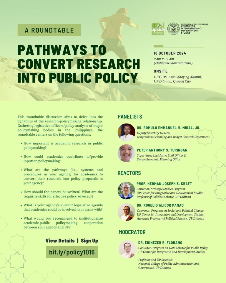 Pathways to Convert Research into Public Policy: A Roundtable ...