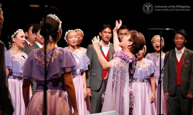 The UP Concert Chorus performs “Cantate Domino” under the leadership of conductor and artistic director, Prof. Janet Sabas-Aracama. Photo by Misael Bacani, UPS-MCO.