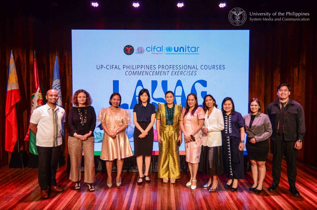 UP-CIFAL Philippines officials and staff with the graduates of the professional course on water governance.  Photo by Kevin Roque, UPS-MCO.
