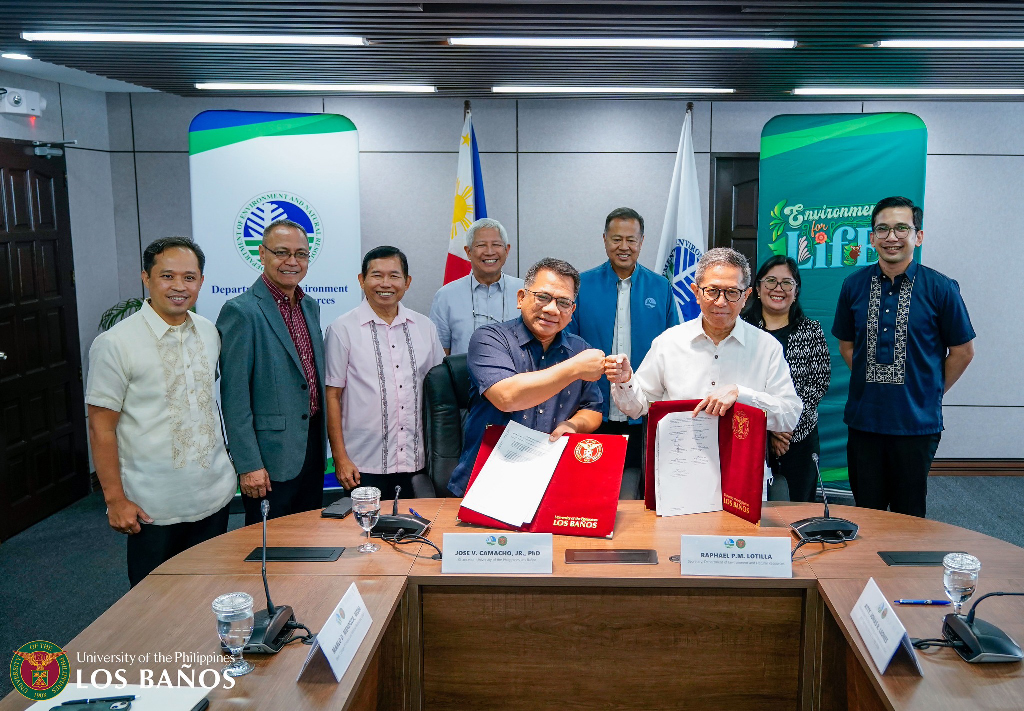 UP Los Baños representatives during an MOU signing with DENR
